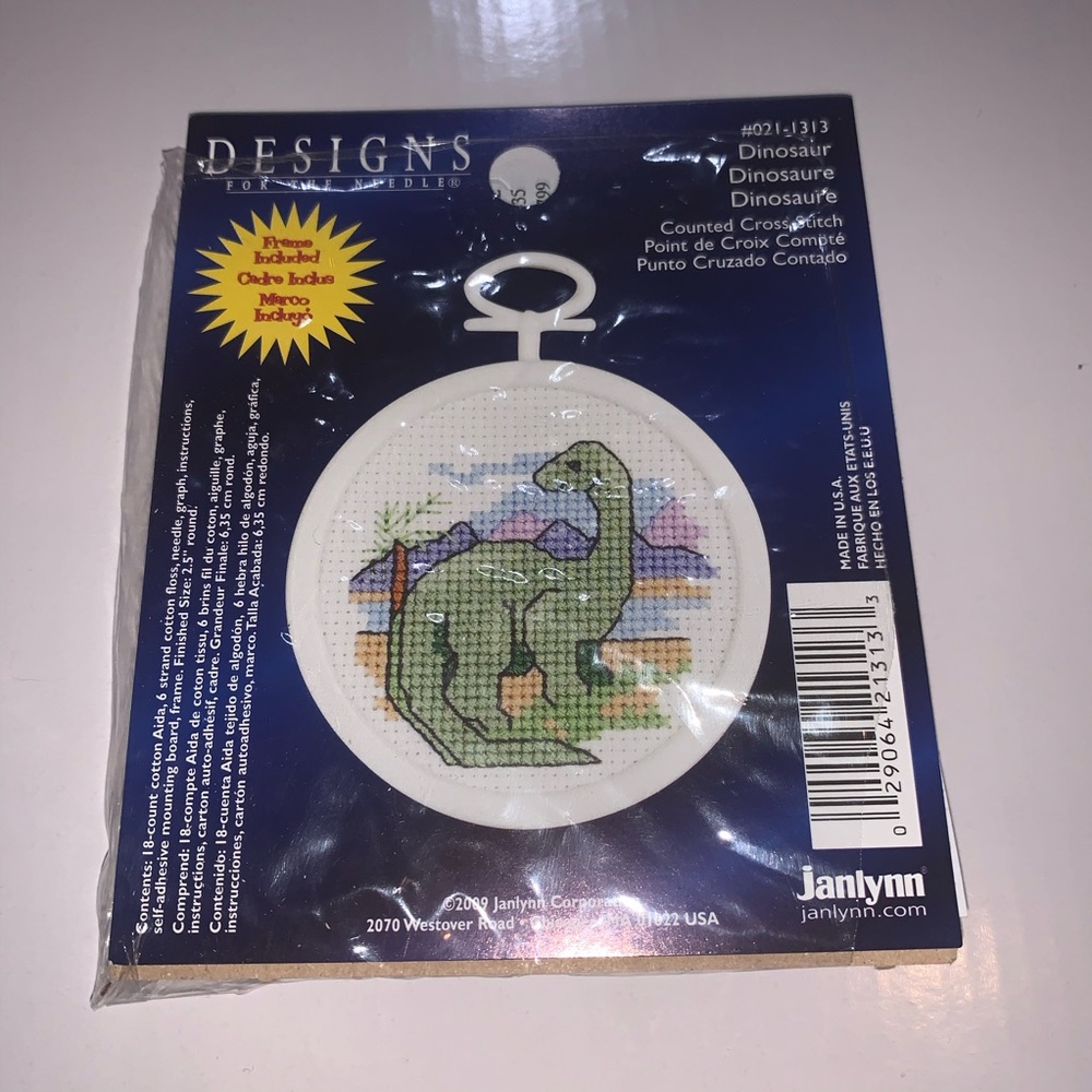 Dinosaur DIY Cross Stitch